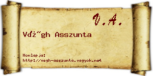 Végh Asszunta névjegykártya